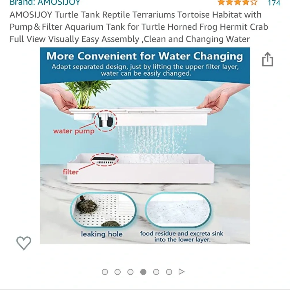 Small turtle tank. (Dimensions are on picture)